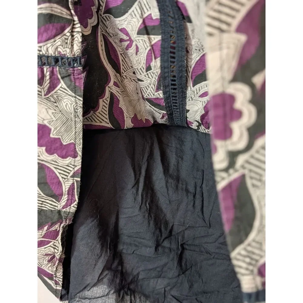 Austin Clothing Co Floral A-Line Skirt Size 2 Purple Black Gray  Classic Street